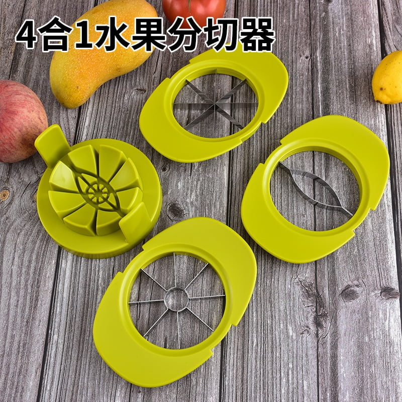 Stainless Steel Multifunctional Four-In-One Vegetable And Fruit Cutting Mango Pit And Fruit Cutter Kitchen Gadget
