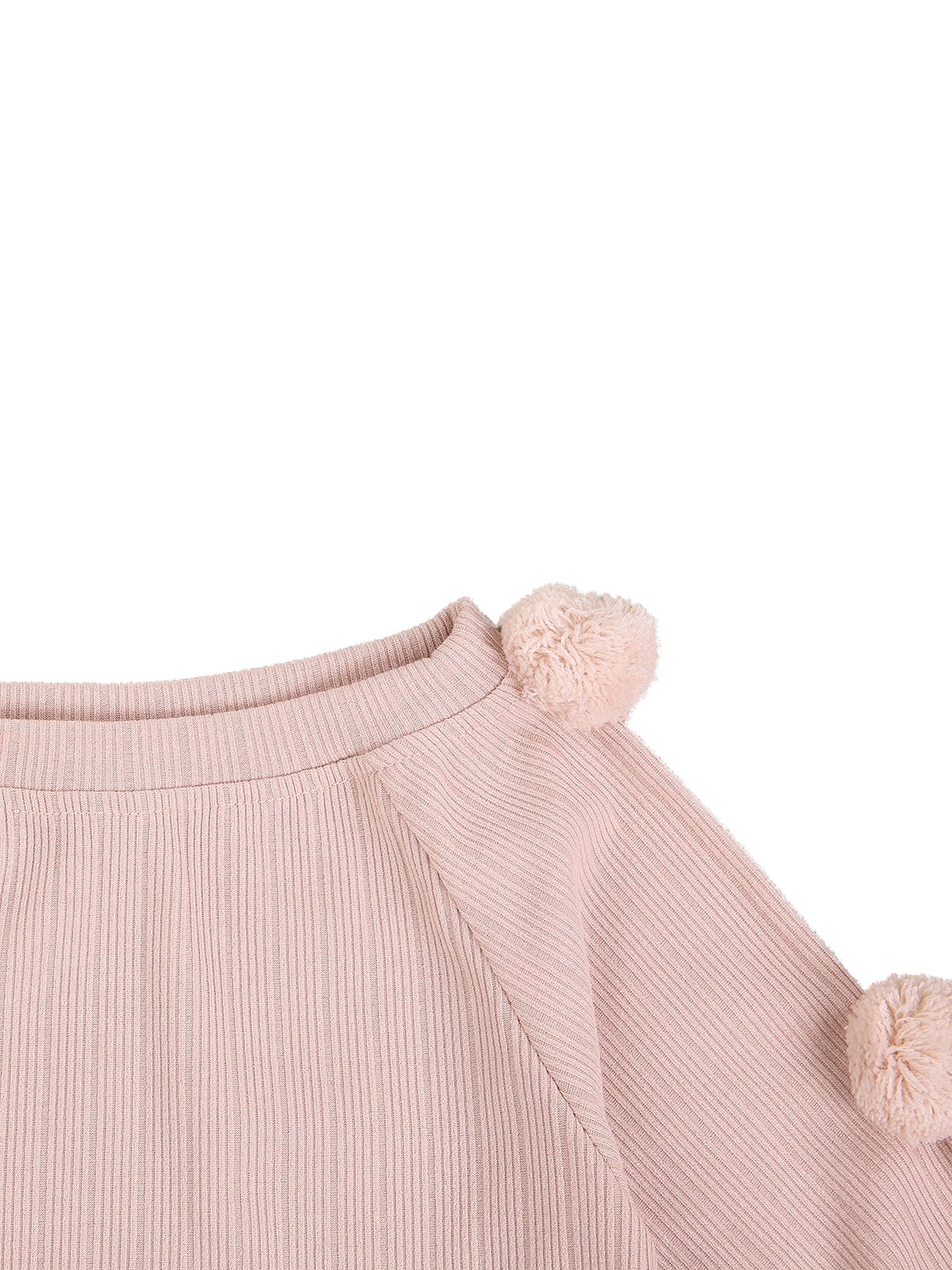 TOPGOD 2Pcs Toddler Baby Girls Long Sleeve Ball Knit Sweater Top Button Pencil A-Line Skirt Set Fall Winter Clothes