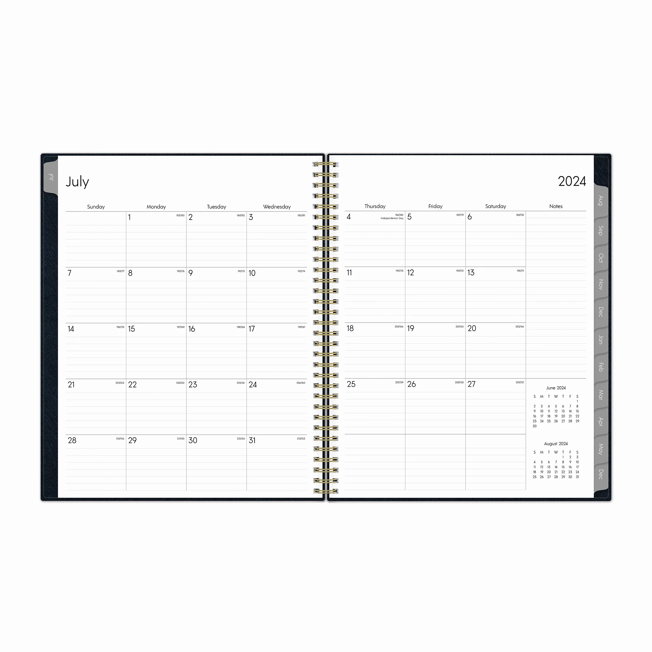 2024-25 Weekly Monthly Planner, 8.5x11, by Blue Sky, Navy Crossgrain
