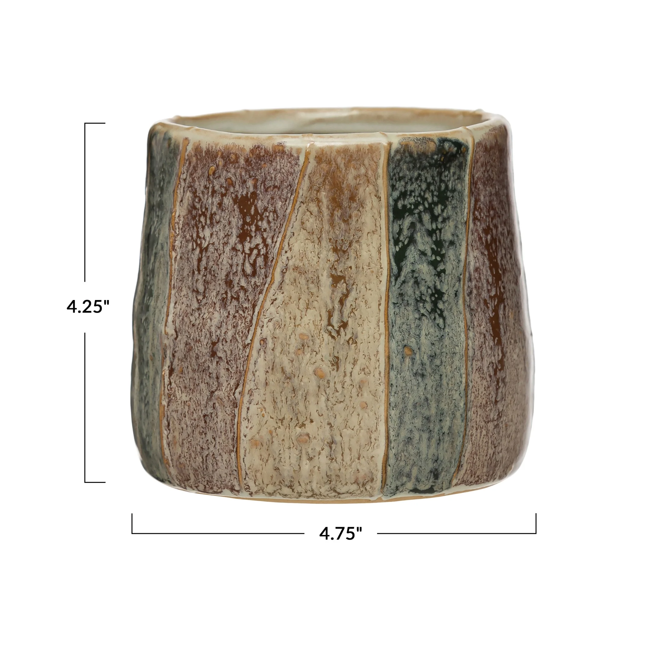 Bloomingville Hand-Painted Stoneware Flower Pot, Reactive Glaze