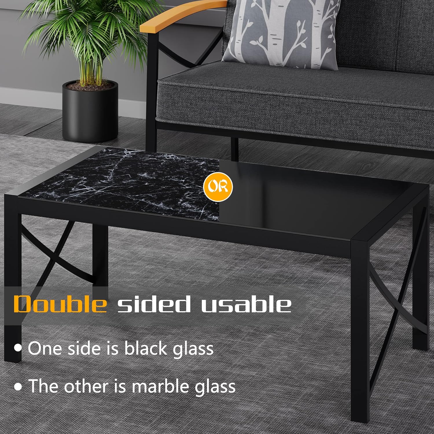 Dina Outdoor Metal Patio Furniture Set 5 Piece  Wrought Iron Patio Furniture Set  Outdoor Conversation Sets with Coffee Table and Removable & Washable Cushion