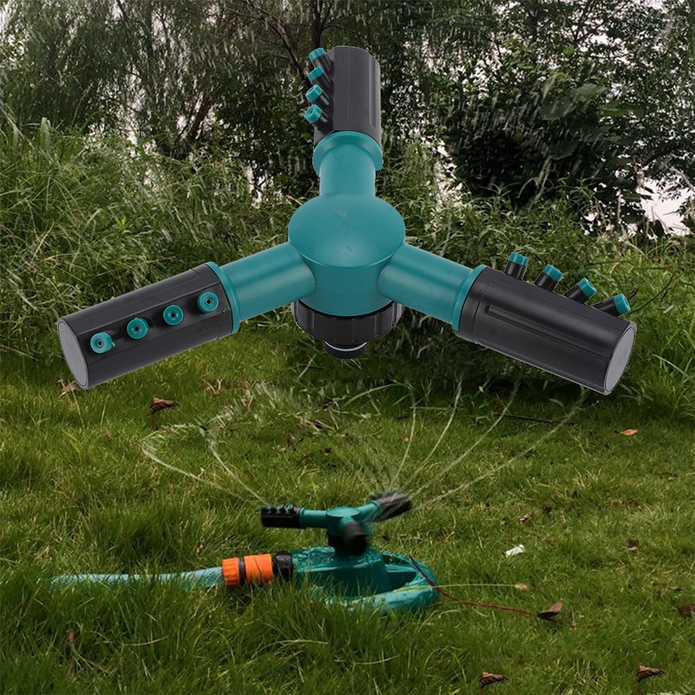 Garden Irrigation-Three-way Spray Head 360 Degree Rotating Sprinkler Garden Irrigation (Dark Green)