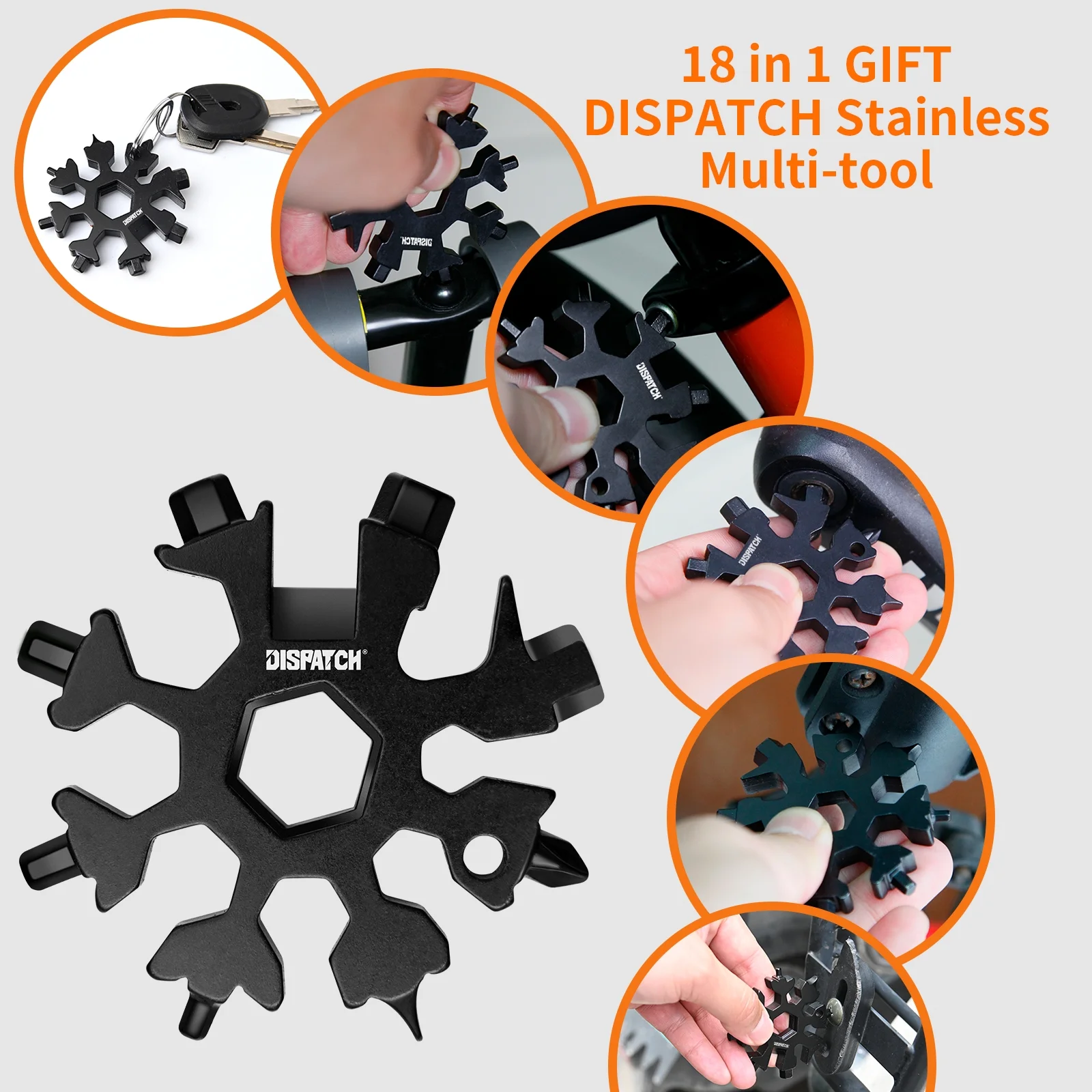 Dispatch Mini 18-IN-1 Screwdriver Knife EDC Multifunctional Hexagon Outdoor Tool Black