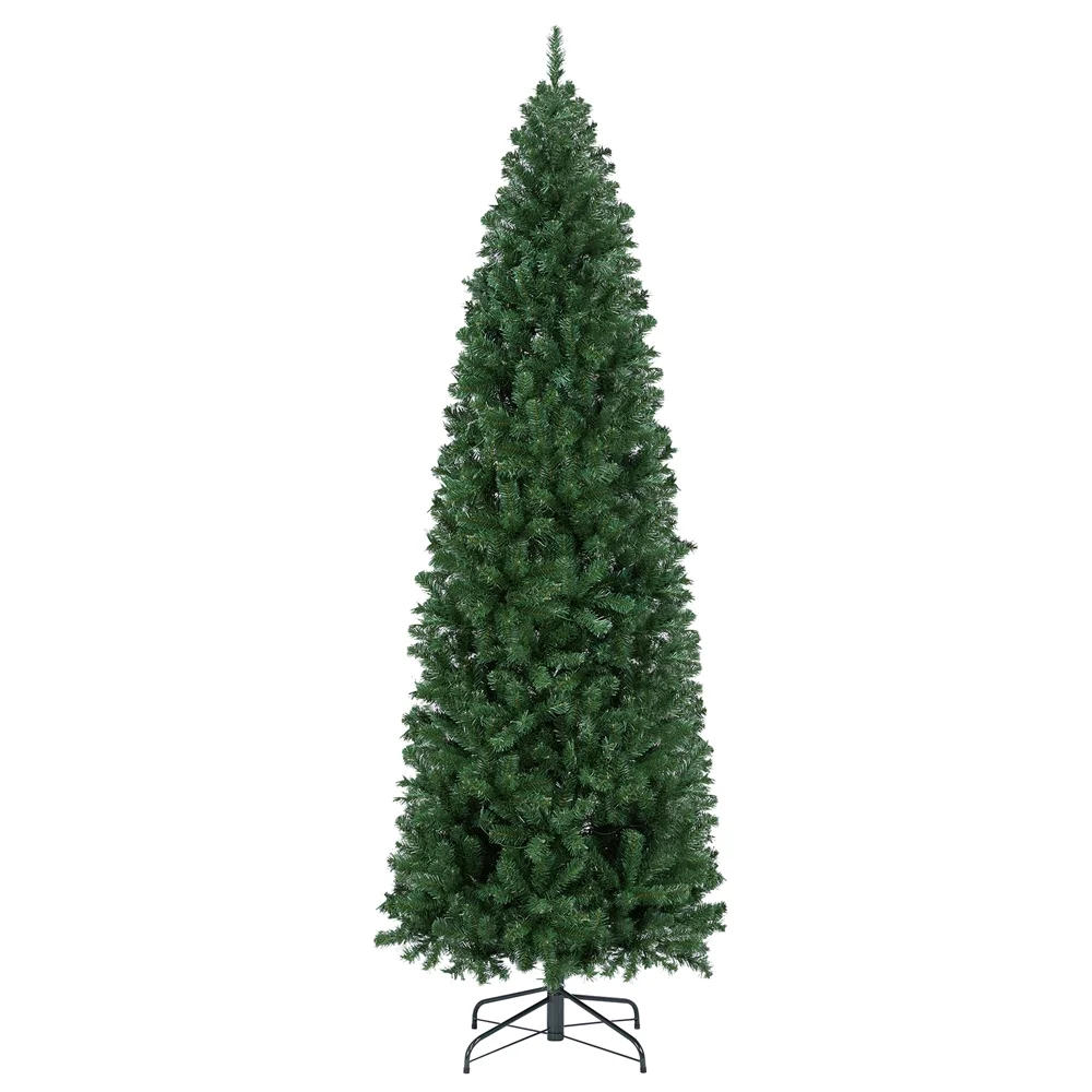 Easyfashion 7.5ft Pre-lit Artificial Christmas Tree with 350 Warm White Lights,Green