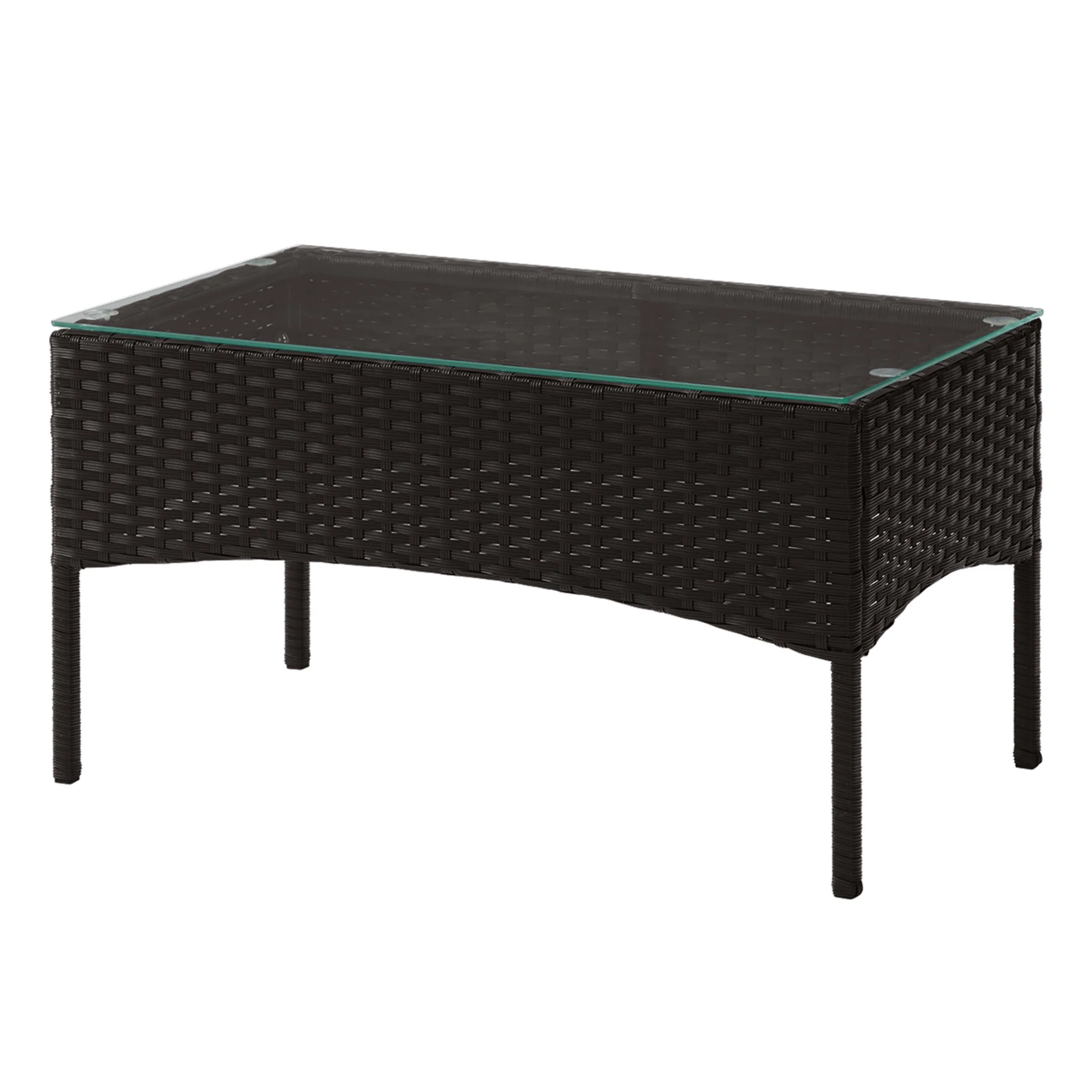 Lavish Home 4PC Patio Furniture Set with Couch, Chairs, and Table (Black)