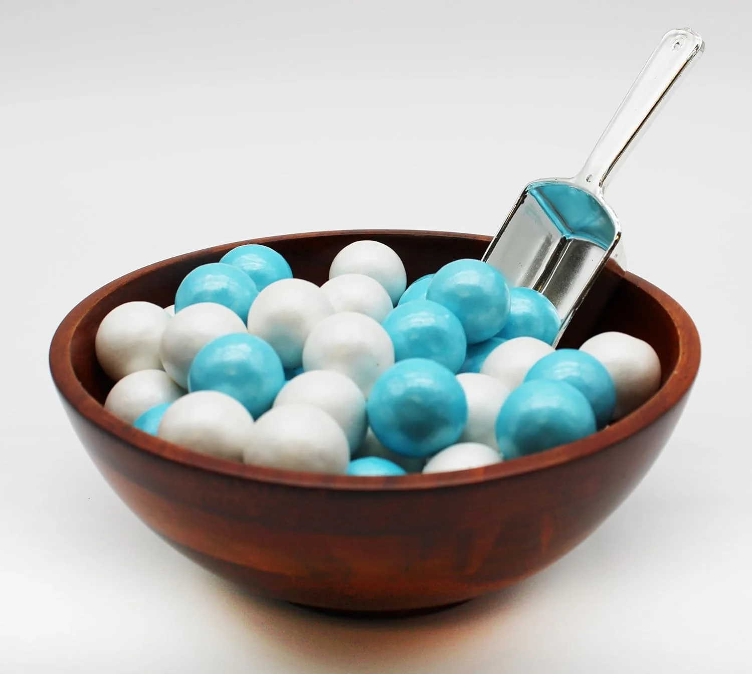 Naturejam Blue & White Shimmery Gumballs 1 Pound Size-1 inch-for Boy Baby Shower or Gender Reveal