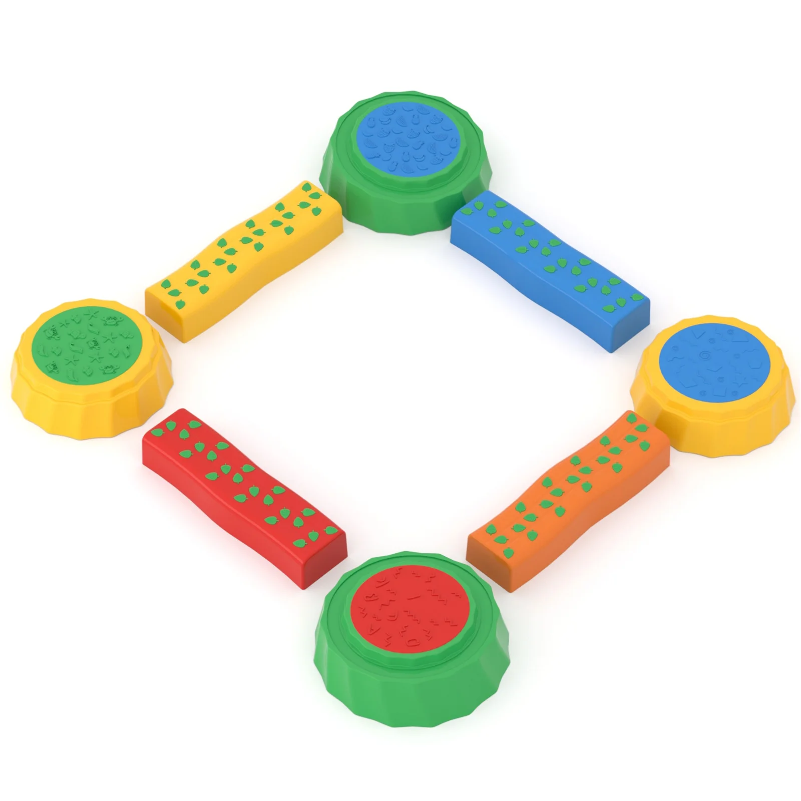 KORIMEFA 8 Piece Backyard Obstacle Course for Kids, Toddler Balance Beam Stepping Stones - Indoor and Outdoor - Build Coordination and Confidence - Physical and Sensory Play