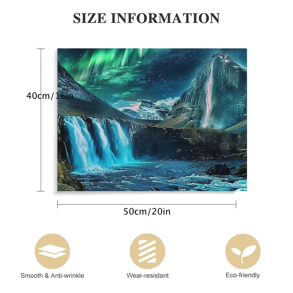 CANFLASHION  Large Canvas Wall-Art for Living Room - Waterfall Pictures for Wall - Teal Wall Decor Ready to Hang