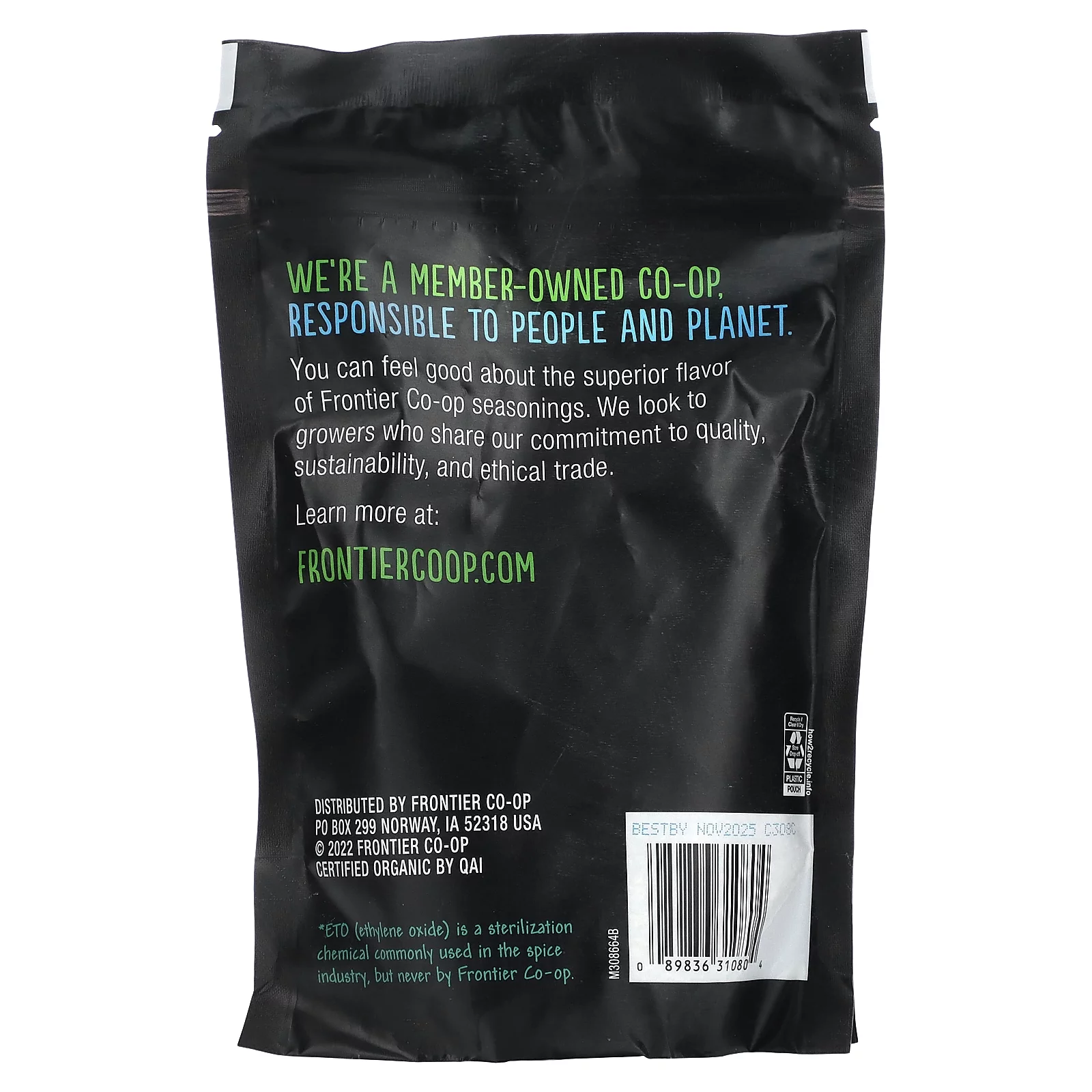 Frontier Co-op 31080 Organic Medium Grind Black Pepper 6.63 oz.