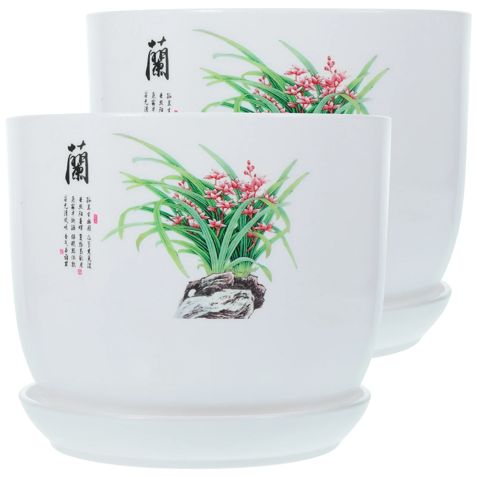 Flowerpot Resin Planting Household Flowerpots Pp Orchid Flowers Cymbidium Modern Planters Outdoor Potted 2 Pcs