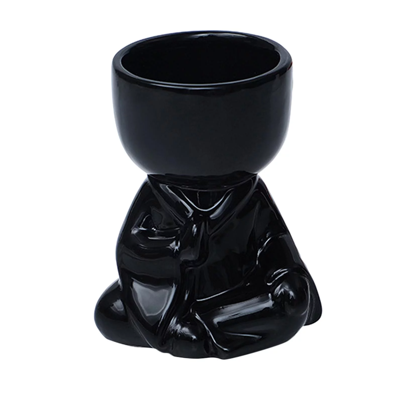 Ceramic Succulent Plants Pot Flower Container for indoor and outdoor home and garden Black