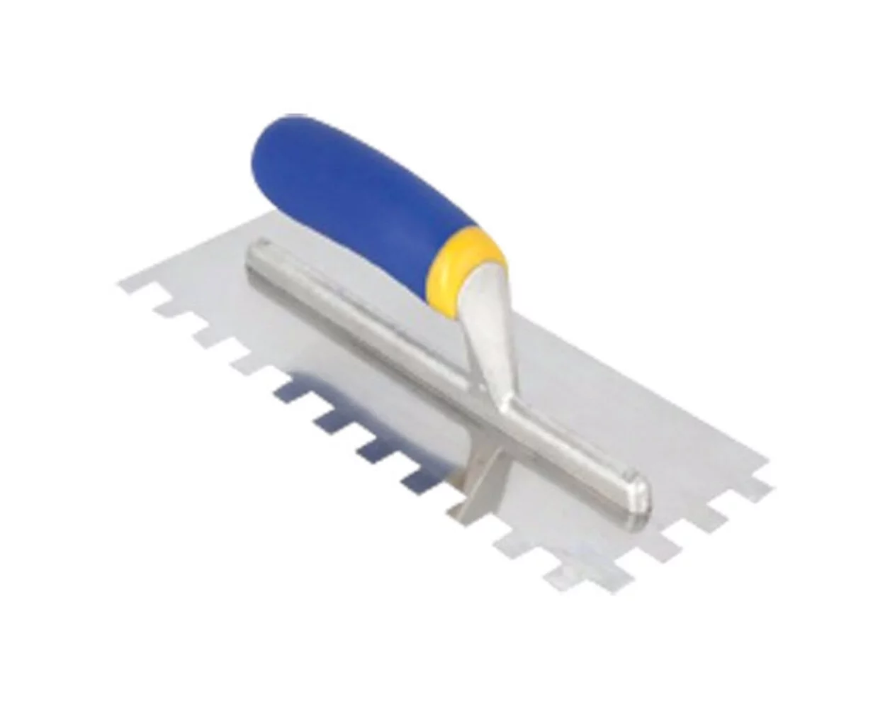 QEP 2437085 3.5 x 4.5 x 11 in. Stainless Steel Square Notch Trowel, Blue