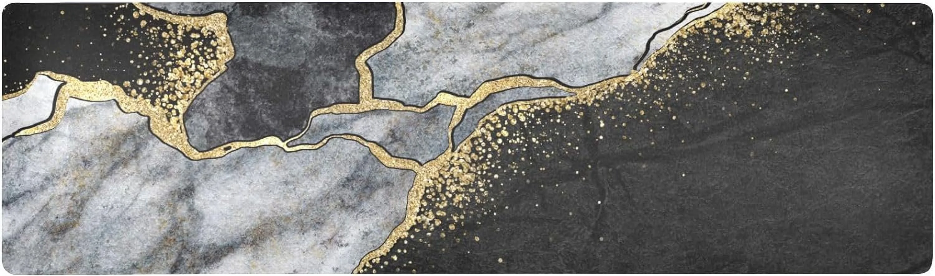 Hidove Black and White Marble Mosaic Heat Resistant Table Trivet for Hot Pots Pans Dishes, Table Runner Long Trivets Protectors for Table and Countertop