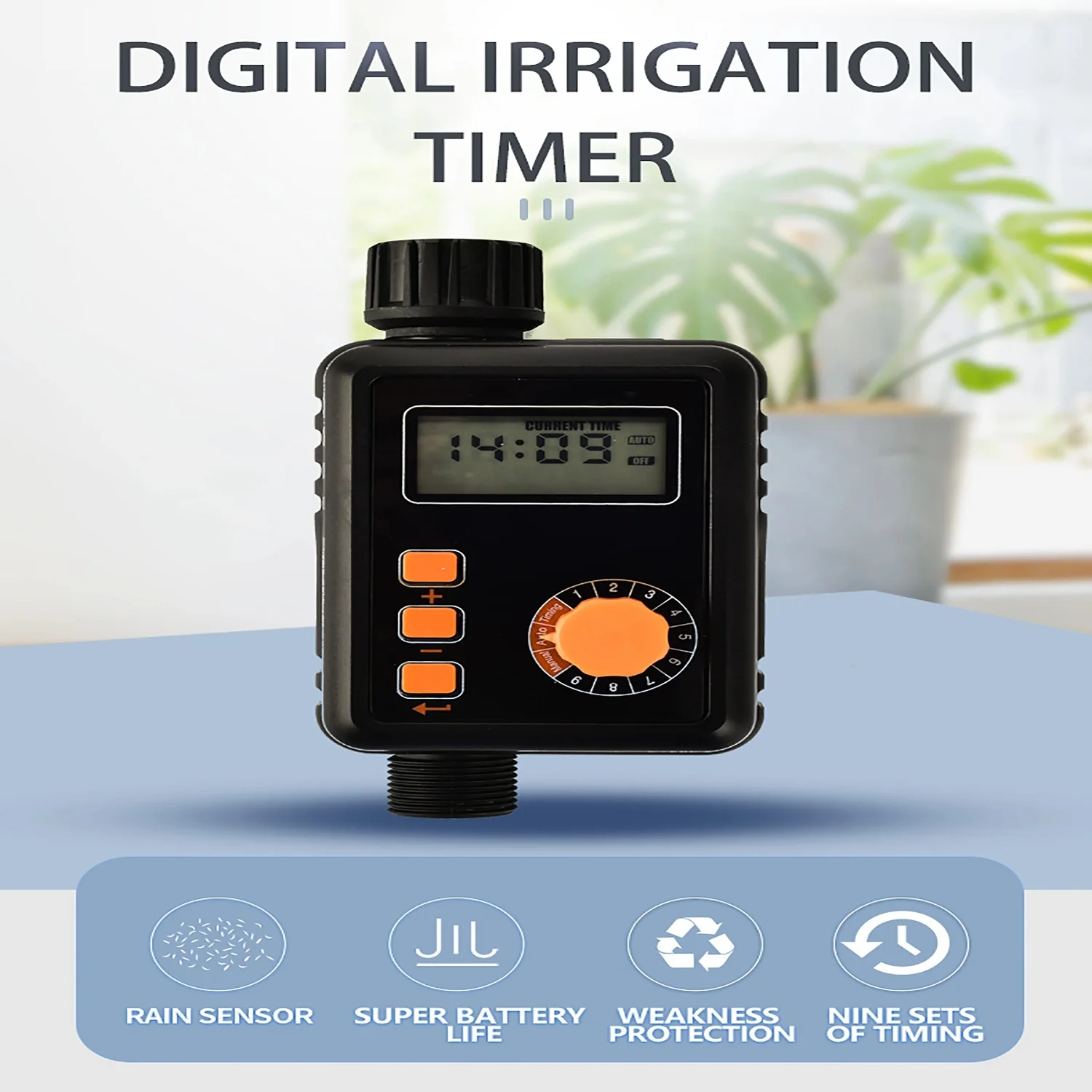 Automatic Rain Sensor Self-Closing Water Timer with LCD Display for Garden Micro Sprinkler and Drip Irrigation - Efficient and Convenient Watering Controller