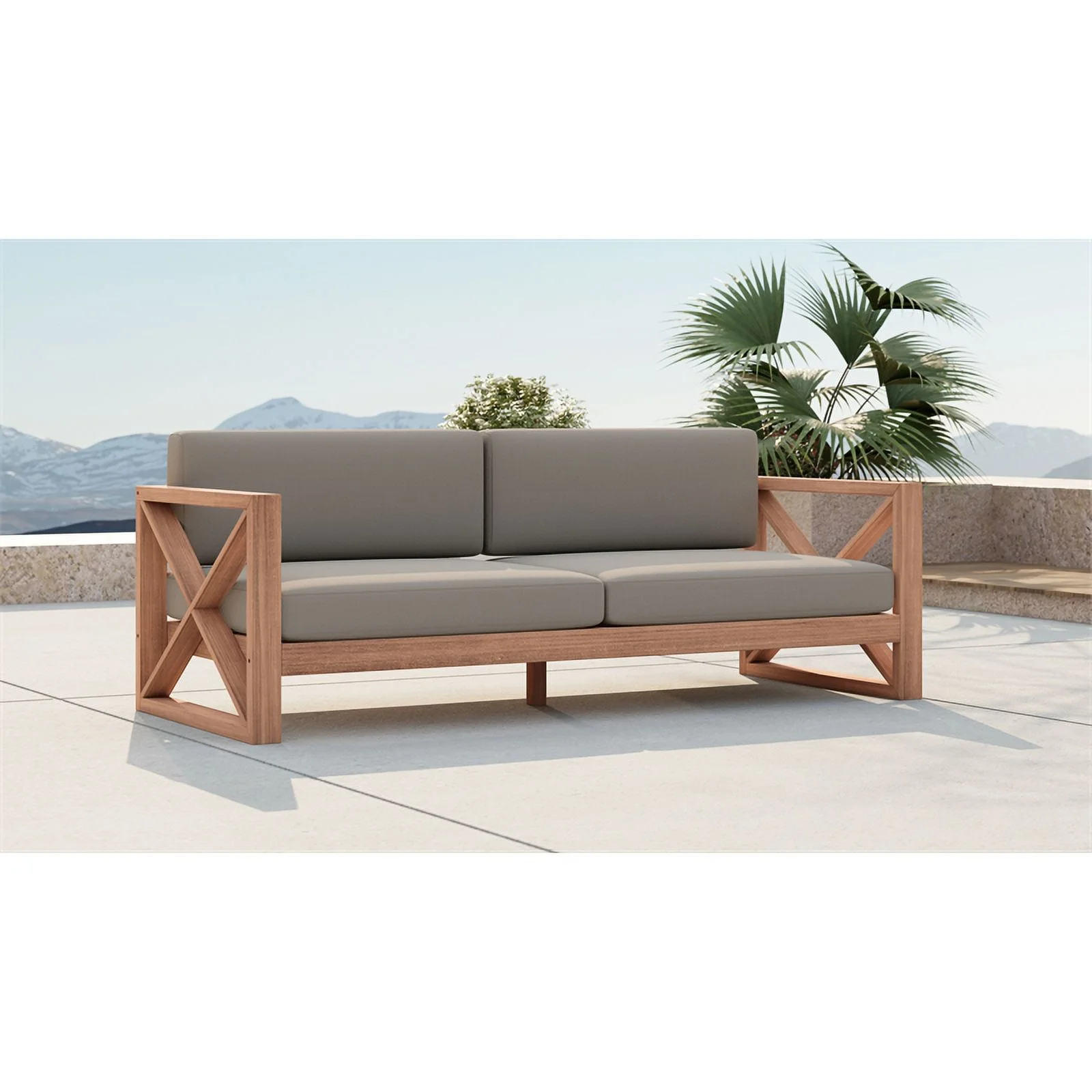 Meridian Furniture Anguilla Grey Water Resisting Outdoor Sofa
