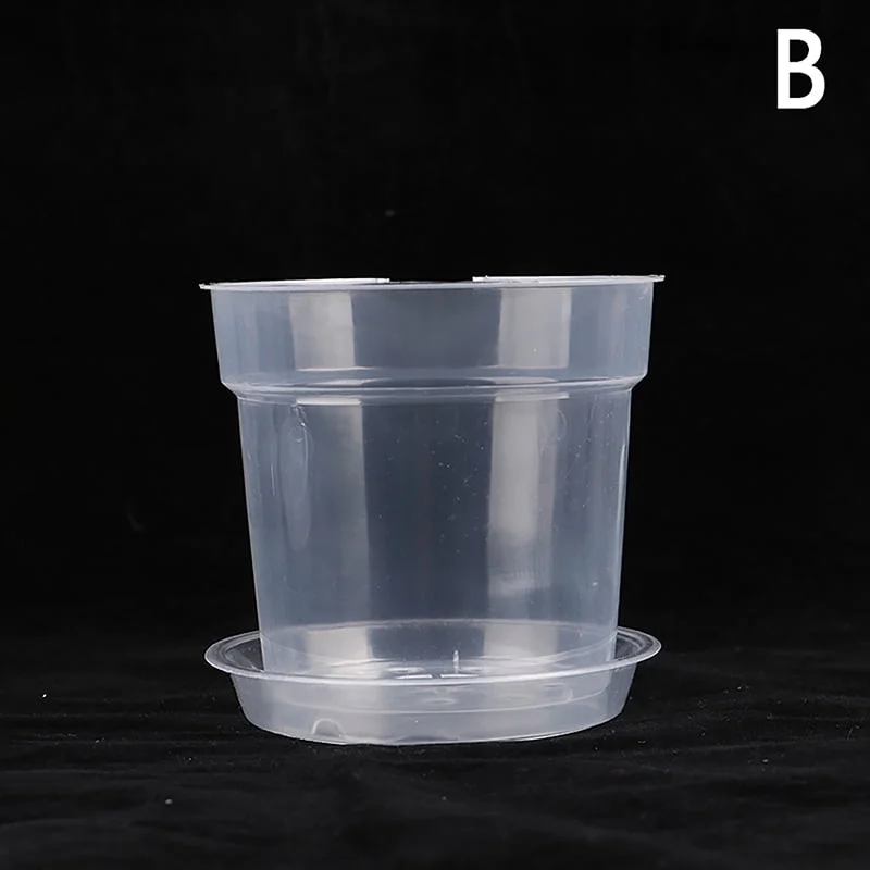 1pc Round Seed Starter Tray Transparent Planter Nursery Pots With Drainage Hole For Orchid Plants Herb Flowers Garden Tools