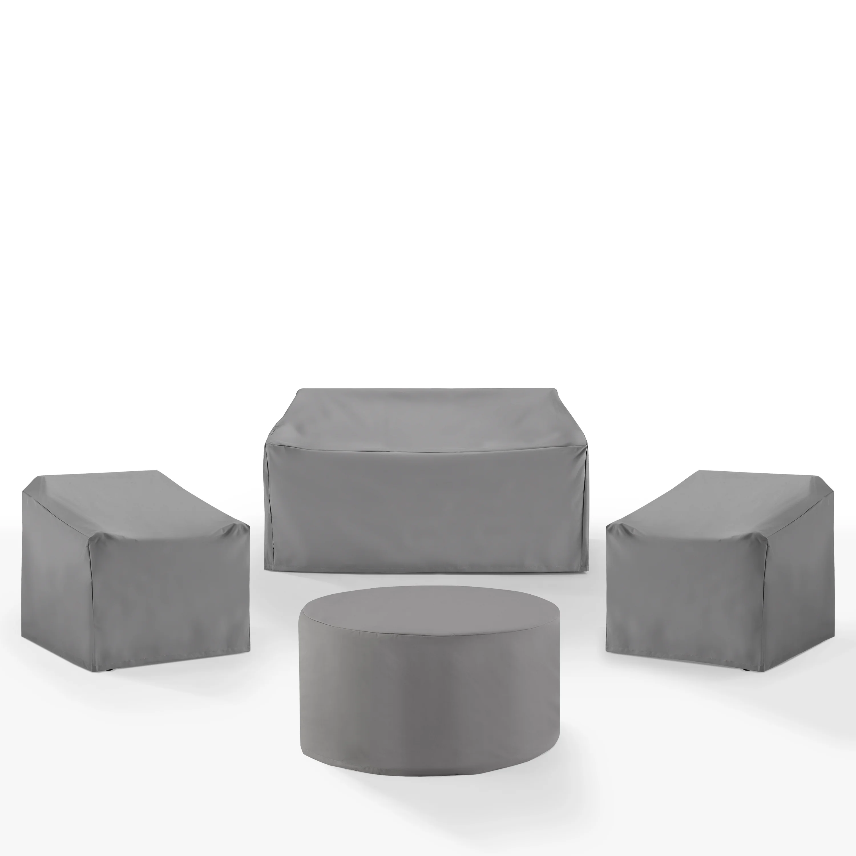 Crosley Furniture Covers 4-Piece Vinyl Outdoor Sofa Cover Set in Gray