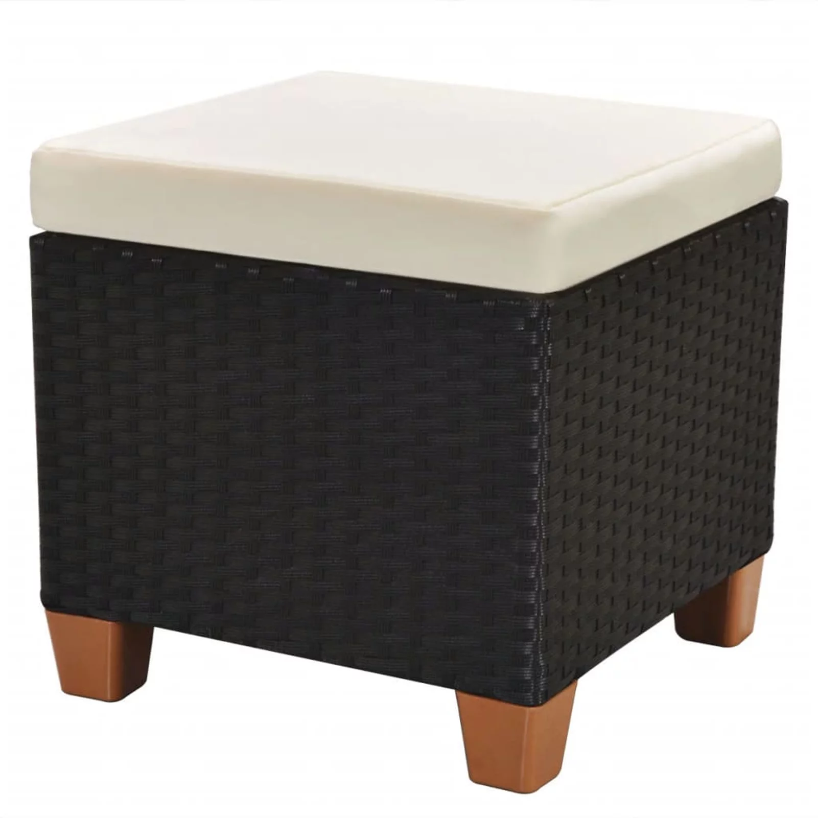 Suzicca 7 Piece Patio Set with Cushions Poly Rattan Black