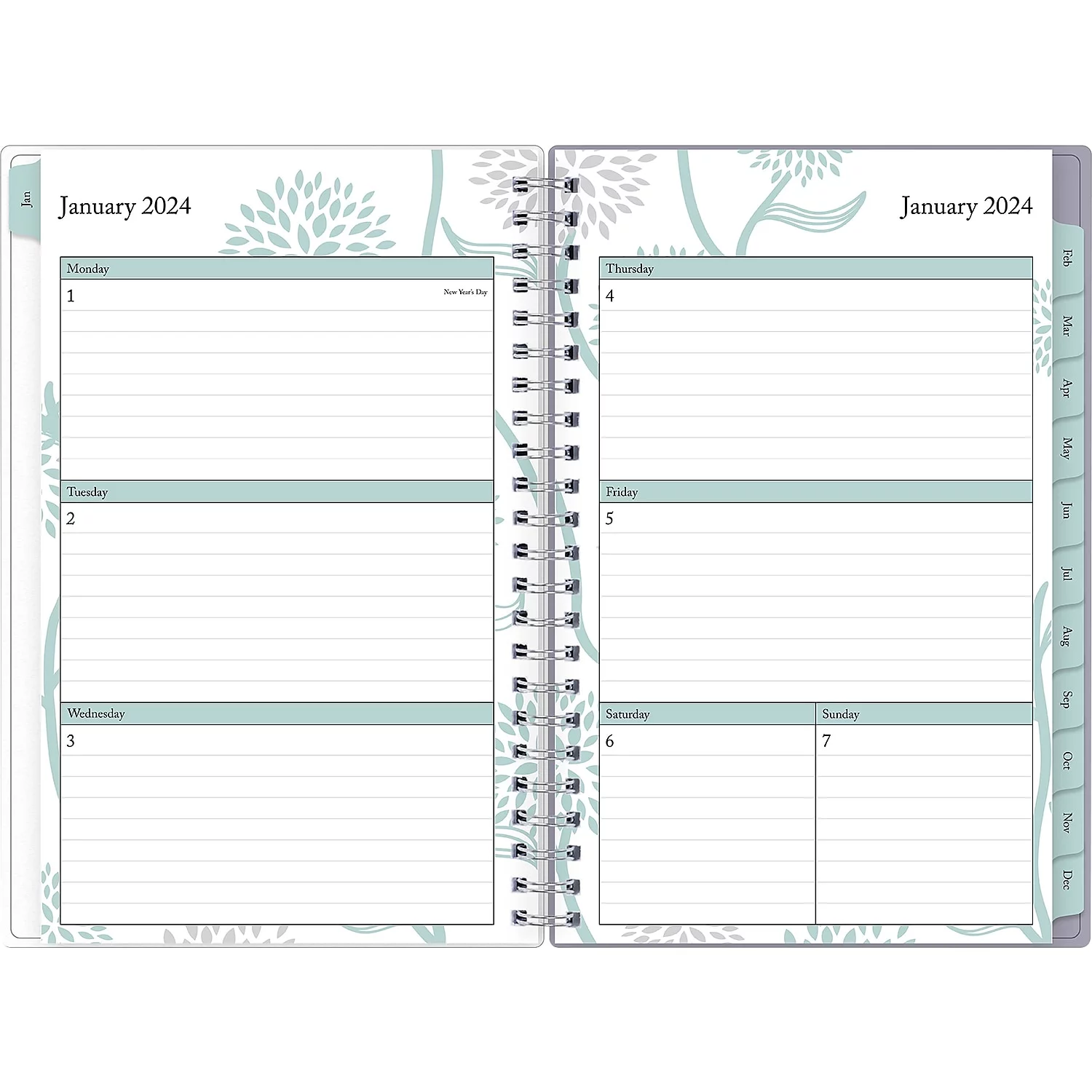 2024 Weekly Monthly Planner, 5x8, Blue Sky, Rue Du Flore