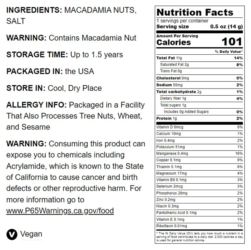 Dry Roasted Macadamia Nuts with Himalayan Salt, 4 Pounds — Vegan — by Food to Live