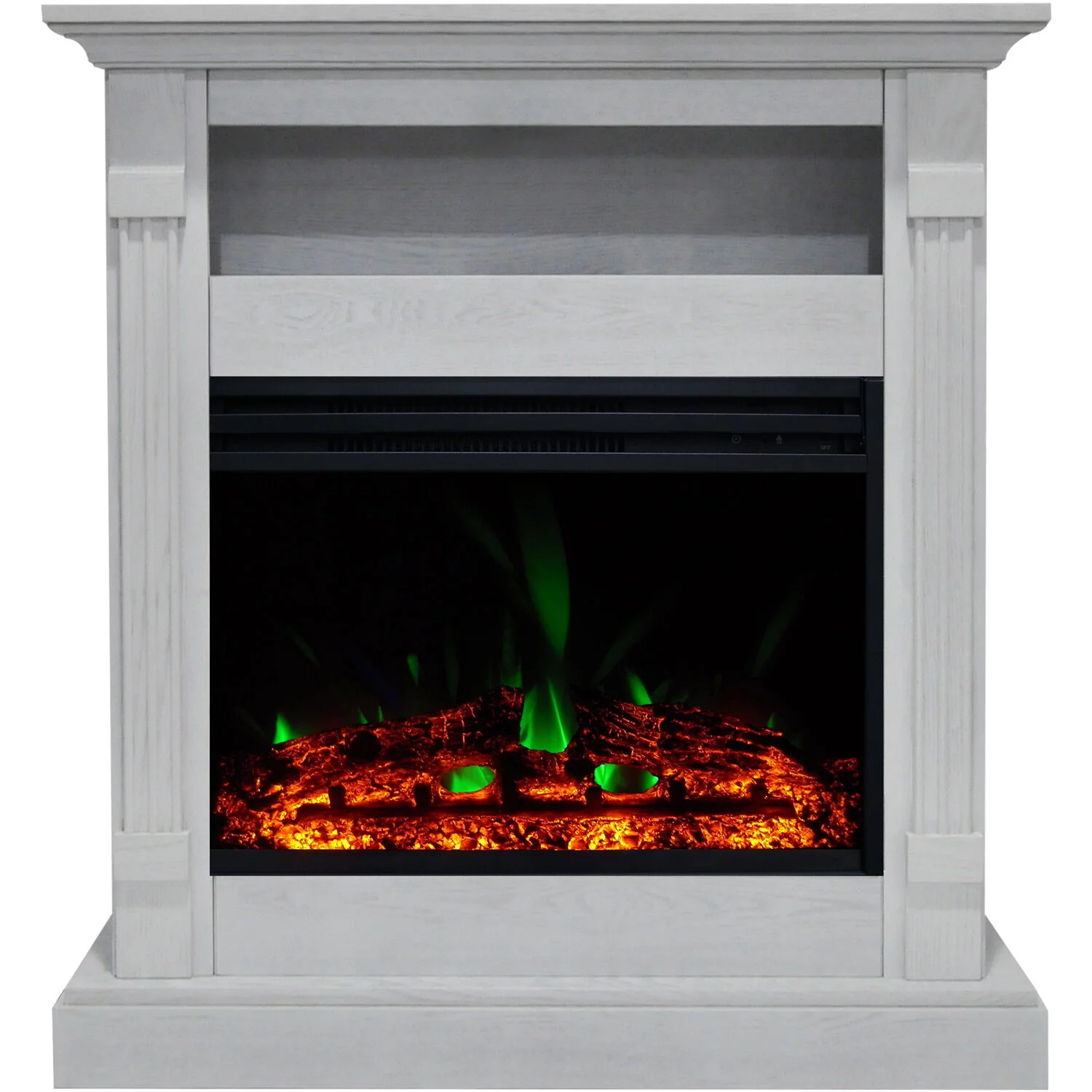 Hanover Drexel 34-Inch Electric Fireplace Heater with White Mantel