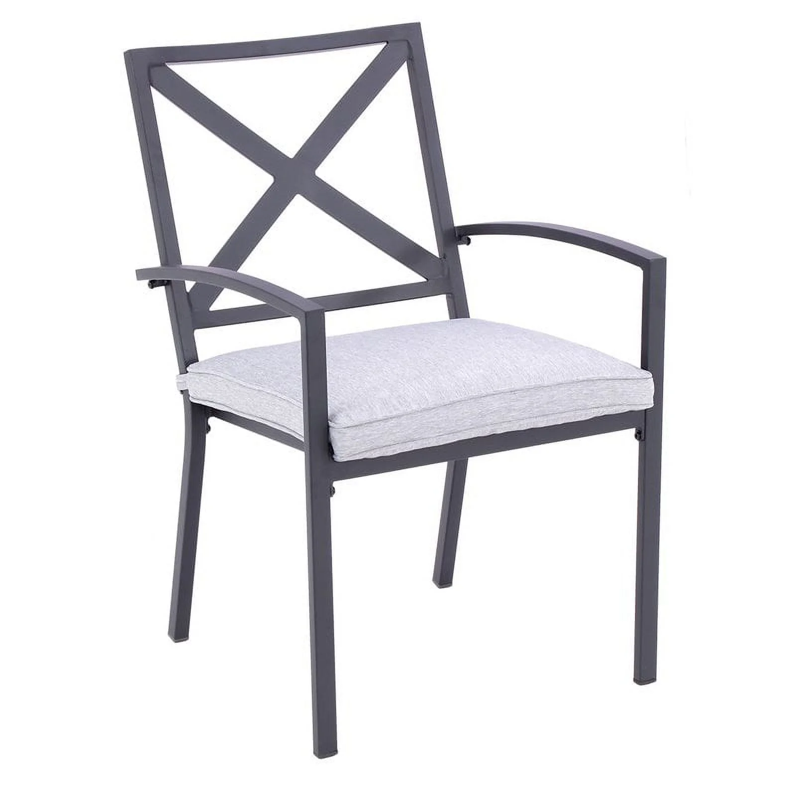 Belmont Home San Marino X-Back Outdoor Dining Chairs in Black/Gray (Set of 2)