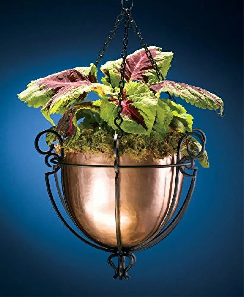 H Potter Hanging Copper Patio Garden Flower Planter Basket GAR254
