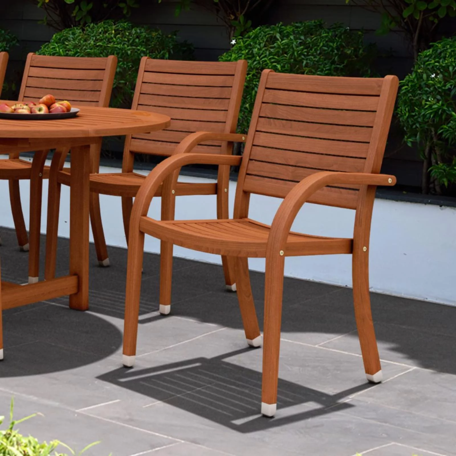 Amazonia Kentucky Eucalyptus Stacking Armchair - Set of 4