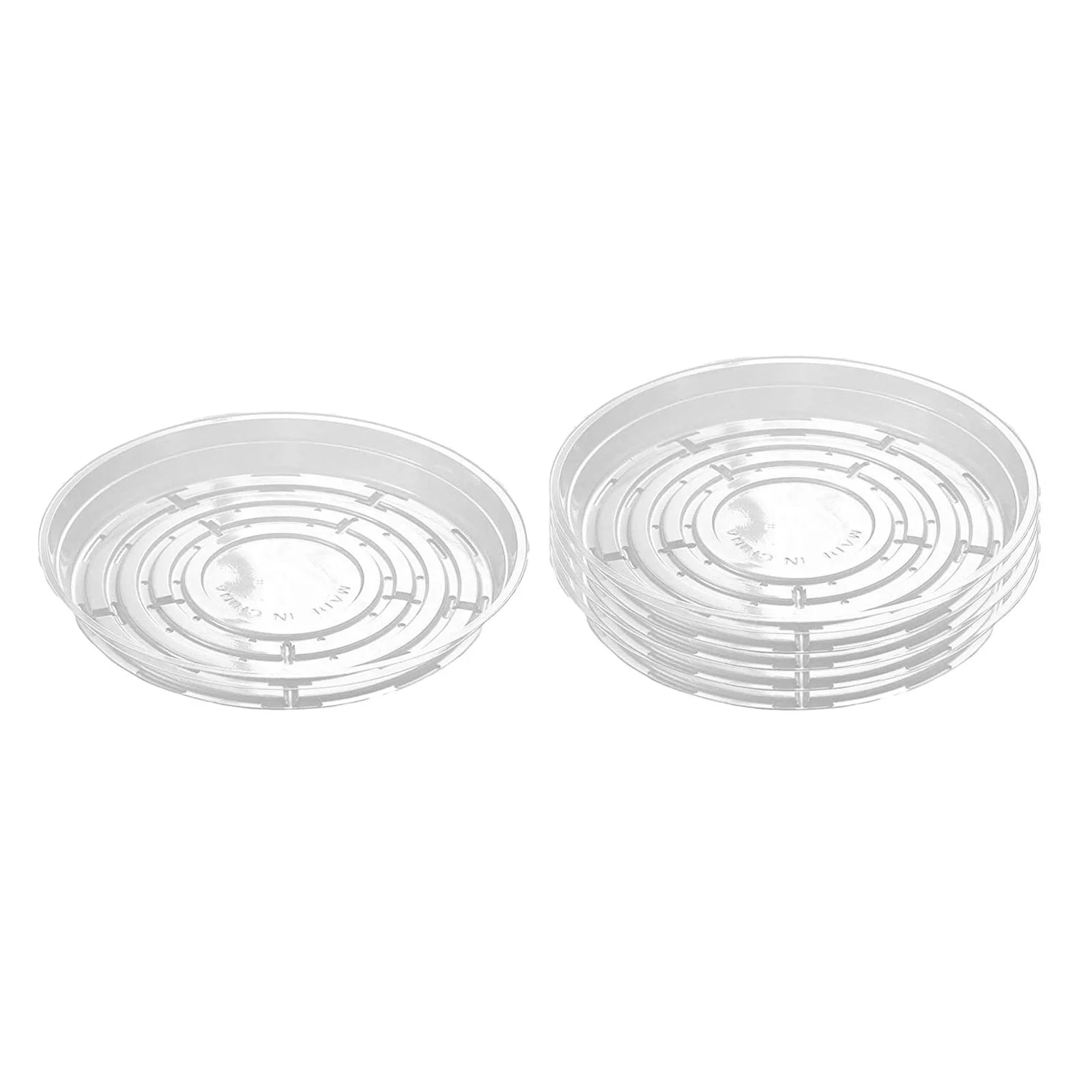 5 Packs Plant Saucers in Thick PP ,Flower Pot Saucers,Clear Round Plant Tray and Drip Pan Waterproof for Drips and Excess Water