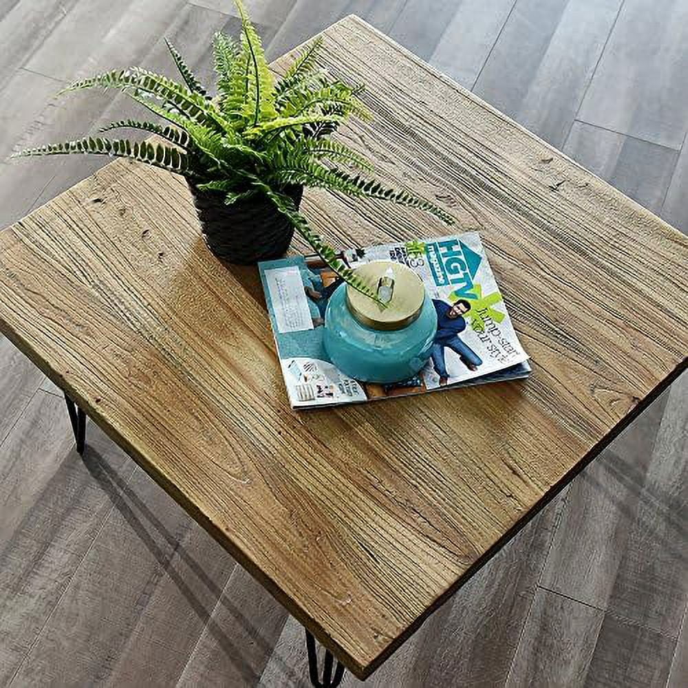 xrboomlife Rustic Square Old Elm Coffee Table 27 in x 27 in x 16 in
