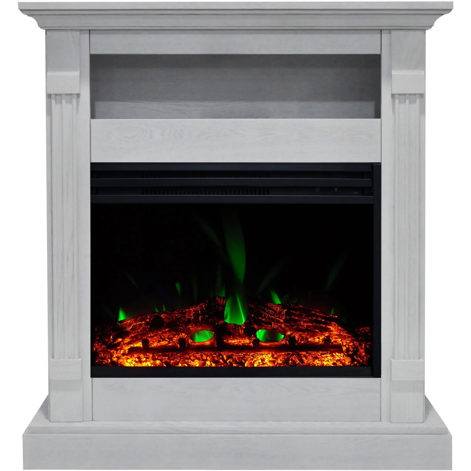 Hanover Drexel 34-Inch Electric Fireplace Heater with White Mantel
