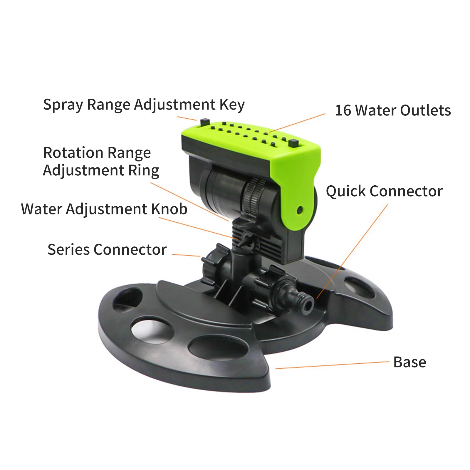 Anself 180° Rotating Garden Sprinkler Adjustable Large Coverage Lawn Sprinkler Irrigation System  Garden Patio Courtyard Sprayer Gardening Watering System