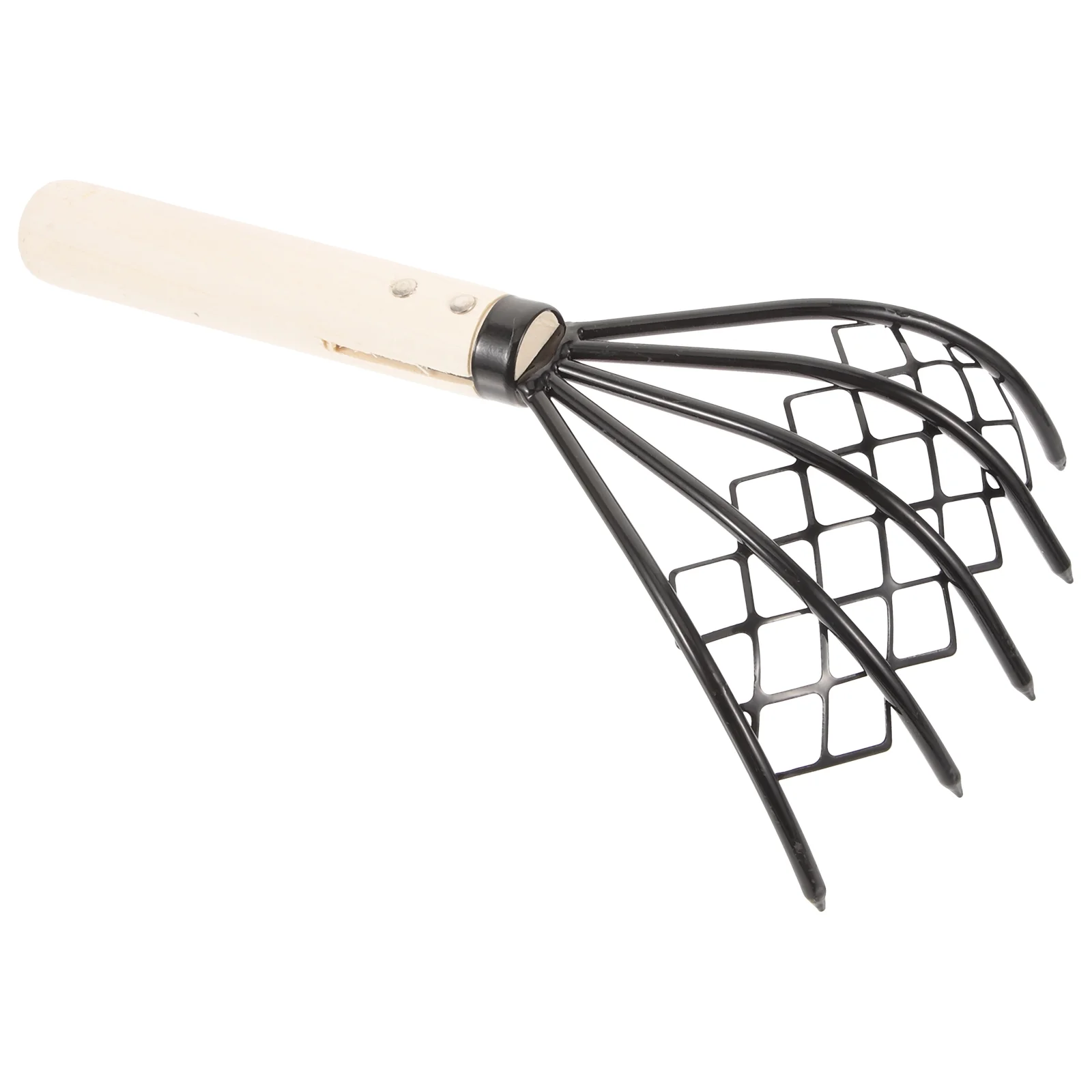 Gongxipen 2pcs Carbon Steel Clam Rake with Net Oyster Shell Digging Tool Rake Tool