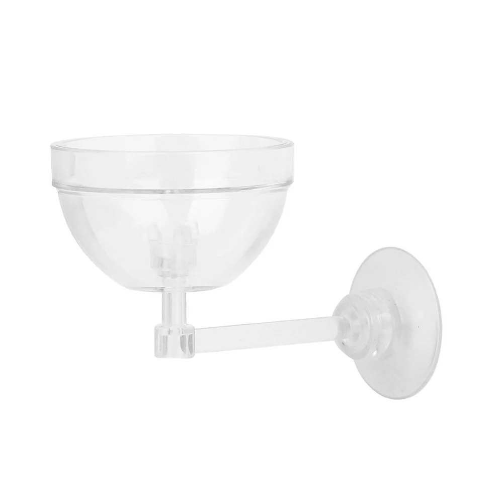Aquatic Plant Pot Bowl Holder with Suction Cup for Aquarium Fish Tank (Transparent)
