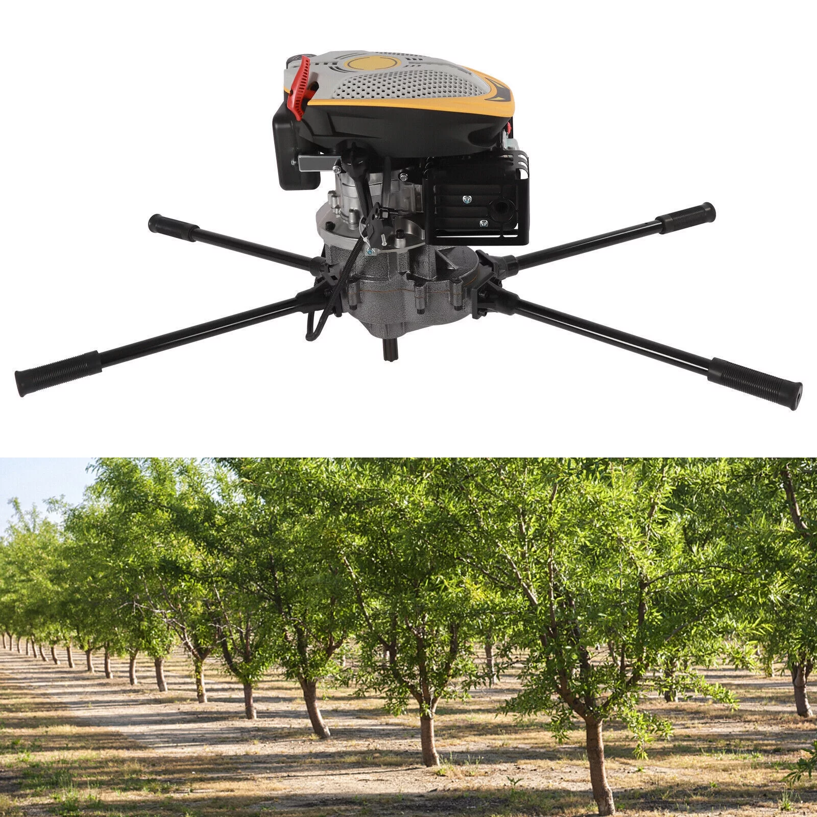 DENSET 4-Stroke 173cc 8HP 2 Men Big Power Post Hole Digger Auger Ground Drill Engine