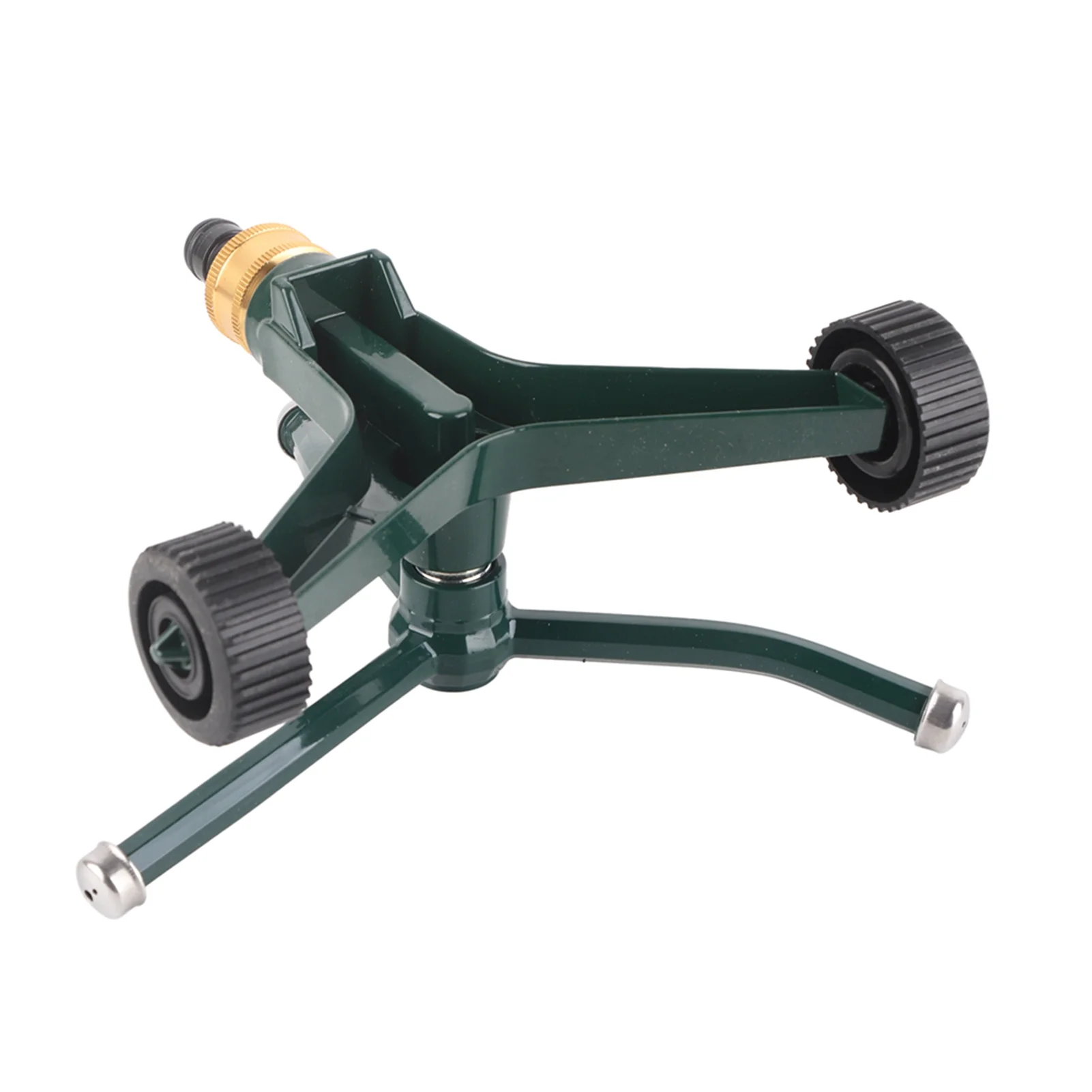 Automatic Rotate Lawn Sprinkler Metal Three Arm Sprinkler with G3/4 Connector Rustproof 360° Rotating Irrigate Lawn Sprinkler