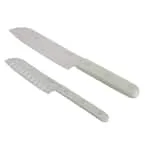 Martha Stewart Everyday 2 Piece Stainless Steel Santoku Knife Set in Gray