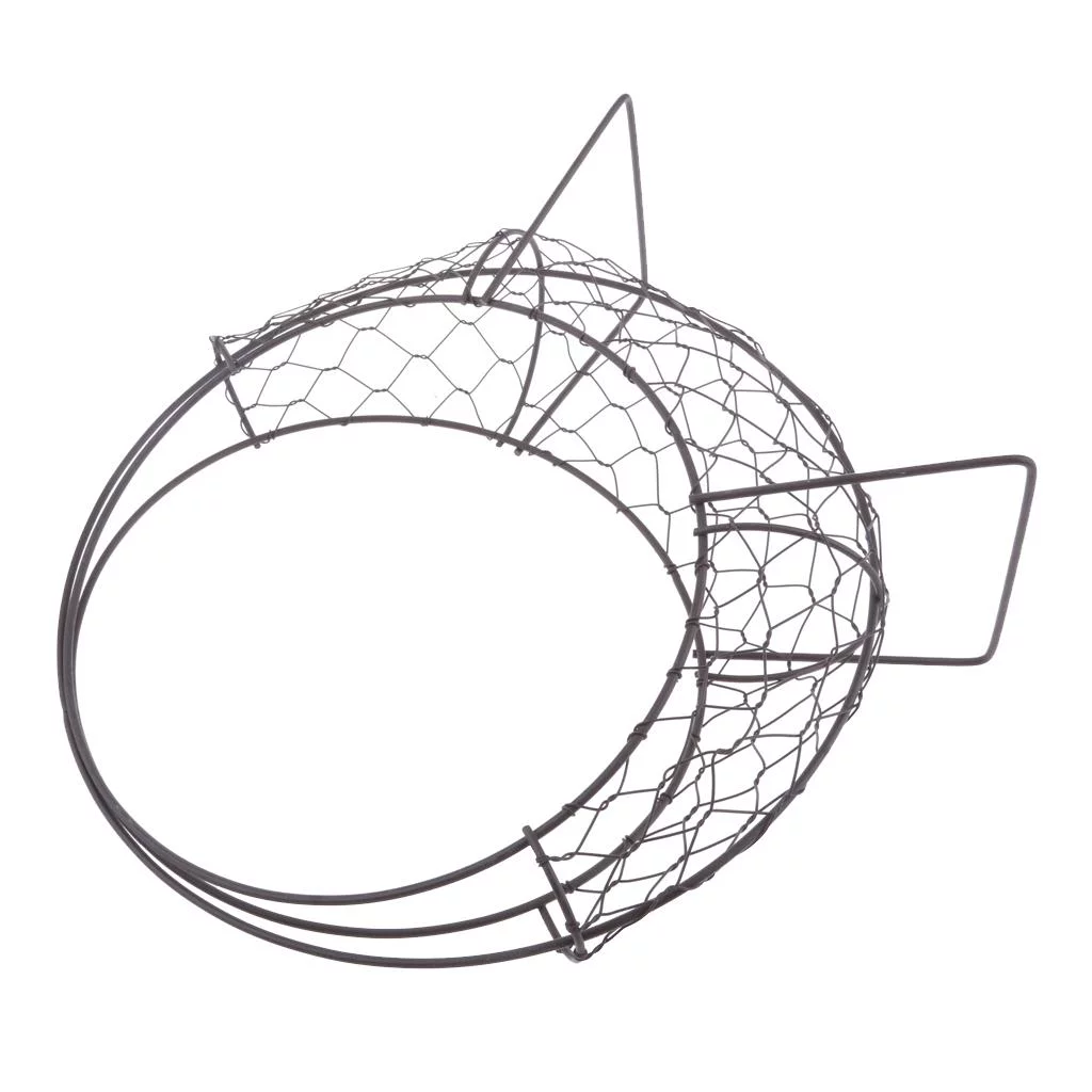 Wire Wreath Iron Planter Flower Pots Succulent 4Plant Holder Basket - D D