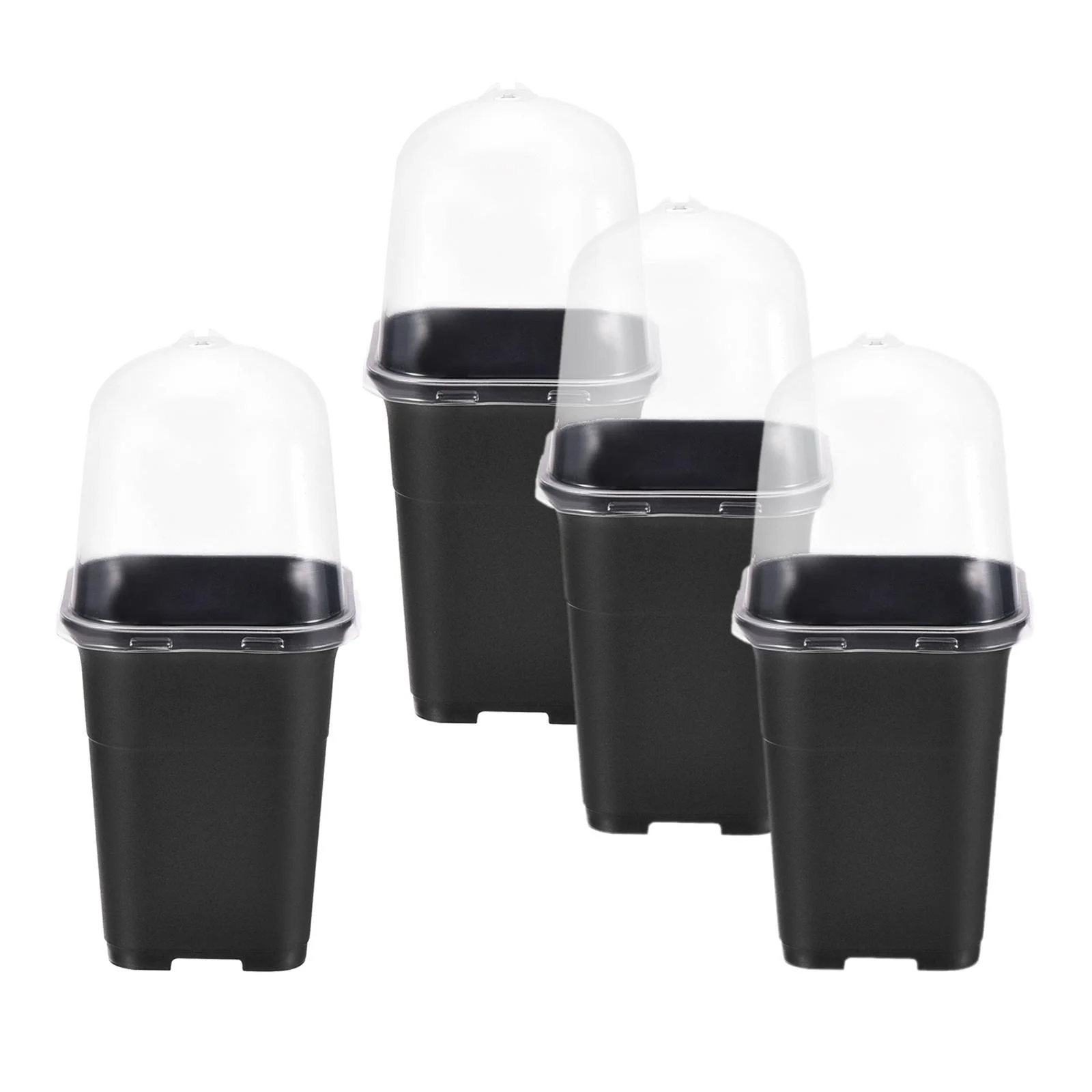 SunniMix 5Pcs Flower Pot Garden Plant Pots Mini Landscaping Plants Plant Nursery Pots Black