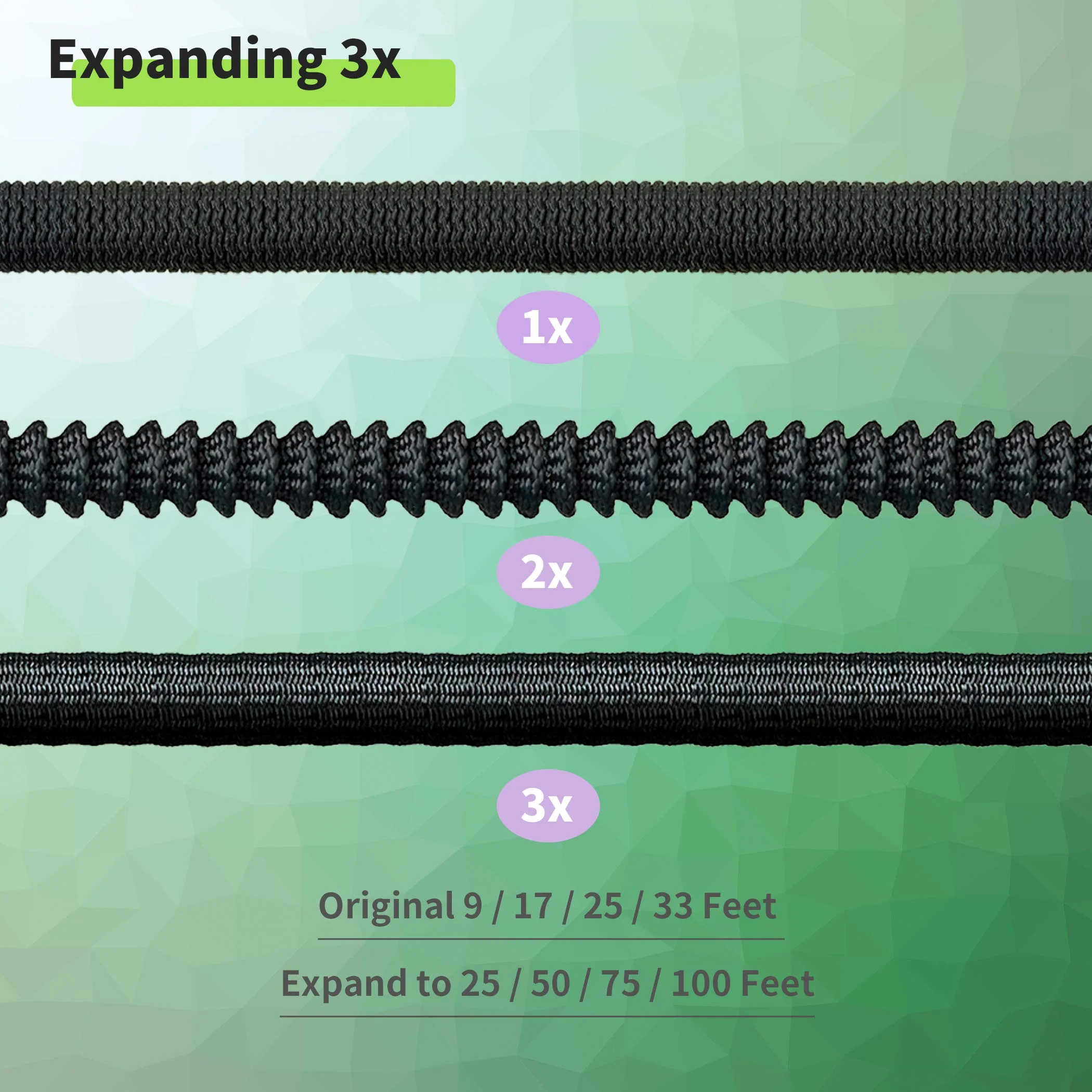 Flexible Garden Hose 100FT - Flexible Water Hose with Sprayer Nozzle, No Kink, Easy Storage, Lightweight for Outdoor Cleaning, Yard, Farm, Garden Watering