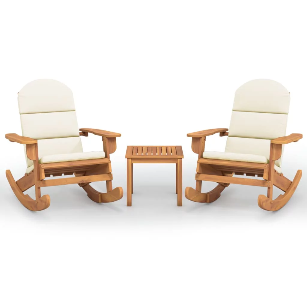 moobody 3 Piece Adirondack Patio Set Solid Wood Acacia