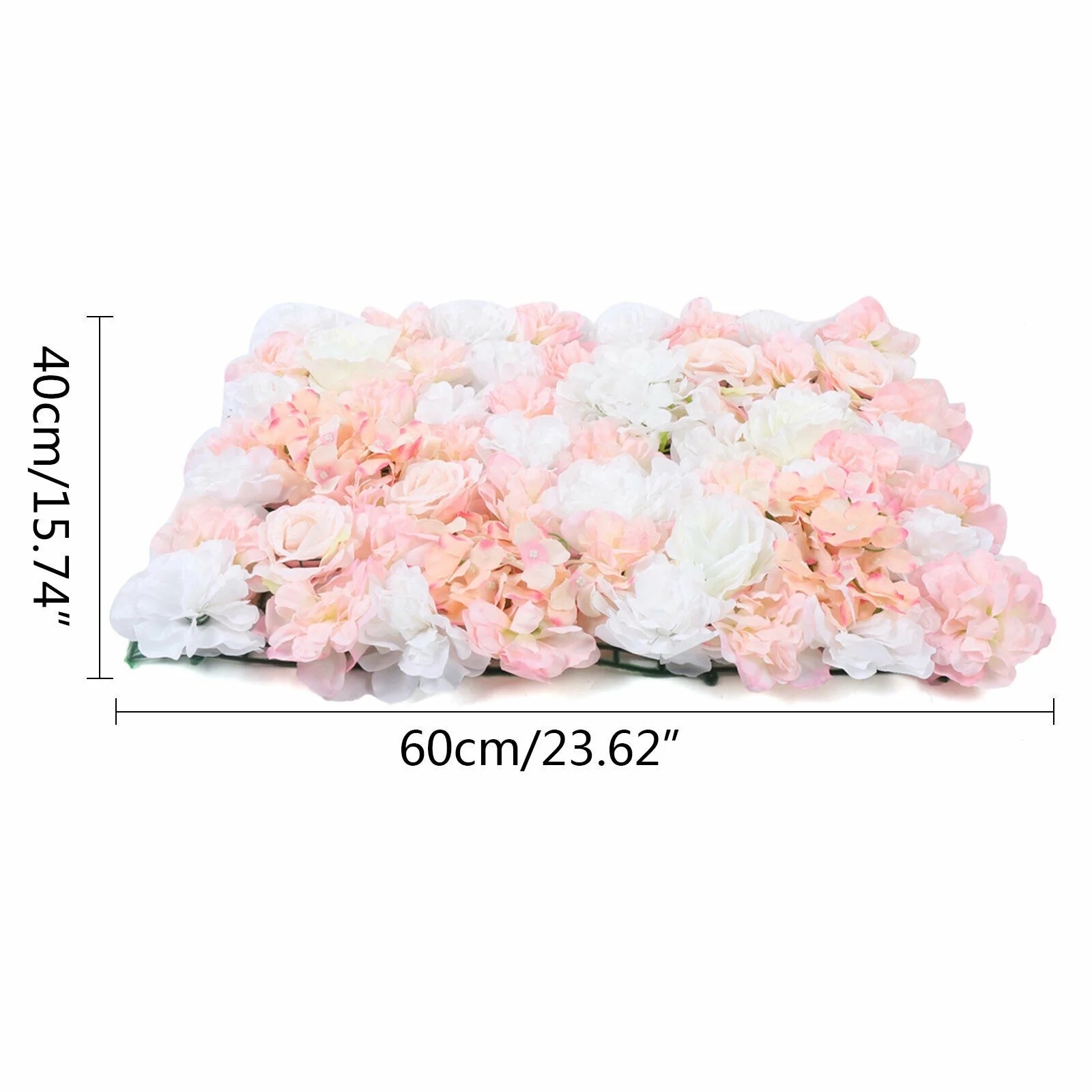SHZICMY 4pcs Silk Rose Flower Wall Panel Artificial Wedding Party Decor 40*60cm