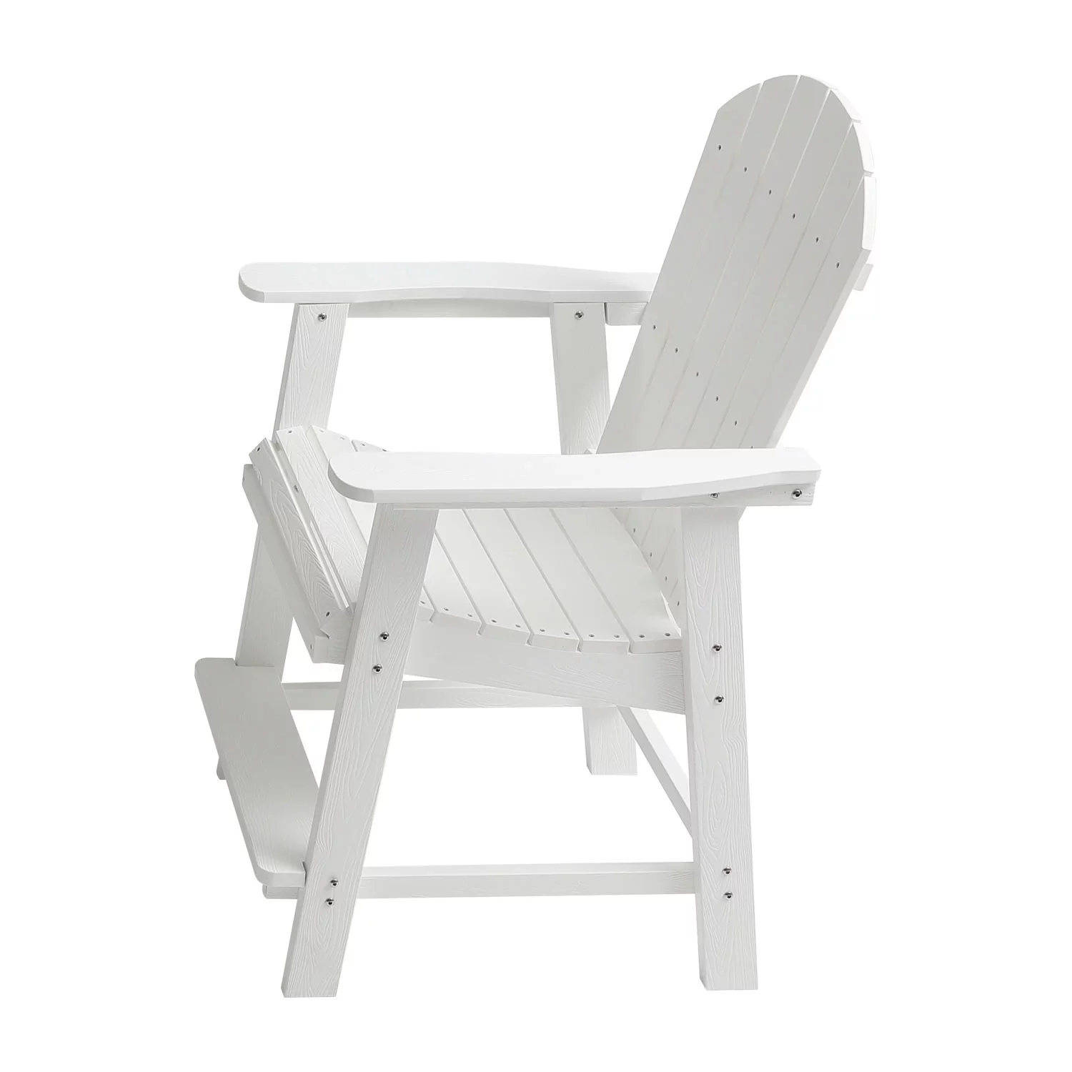 Dcenta HIPS Bar Chair with Armrest,Patio Bar Chair Set of 2, White
