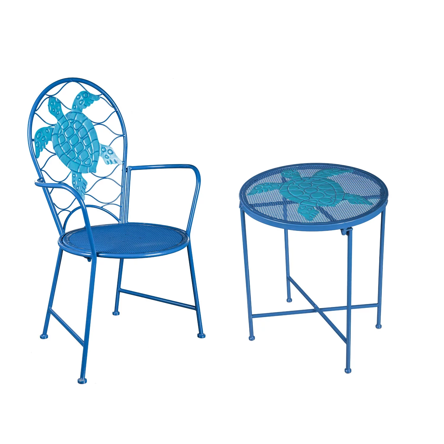 Evergreen Metal Tortoise Outdoor Table and Chair Set