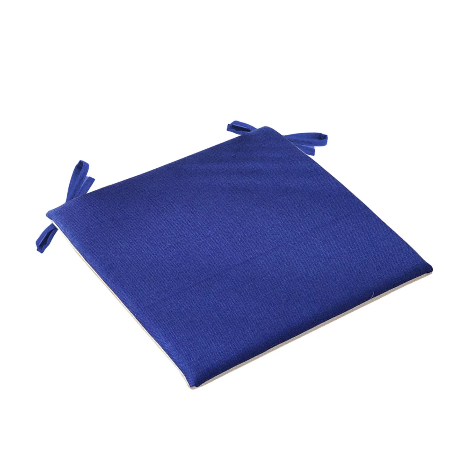 LIJCC Square Cushion Dining Chair Solid Color Strapped Household Fabric Thickened Round Stool Strap Garden Pads Seat For Outdoor Bistros Patio Room