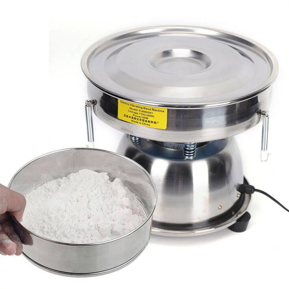 50W Silver Electric Sieve Shaker Automatic Vibrating Screen Machine Food Sifter /Mesh