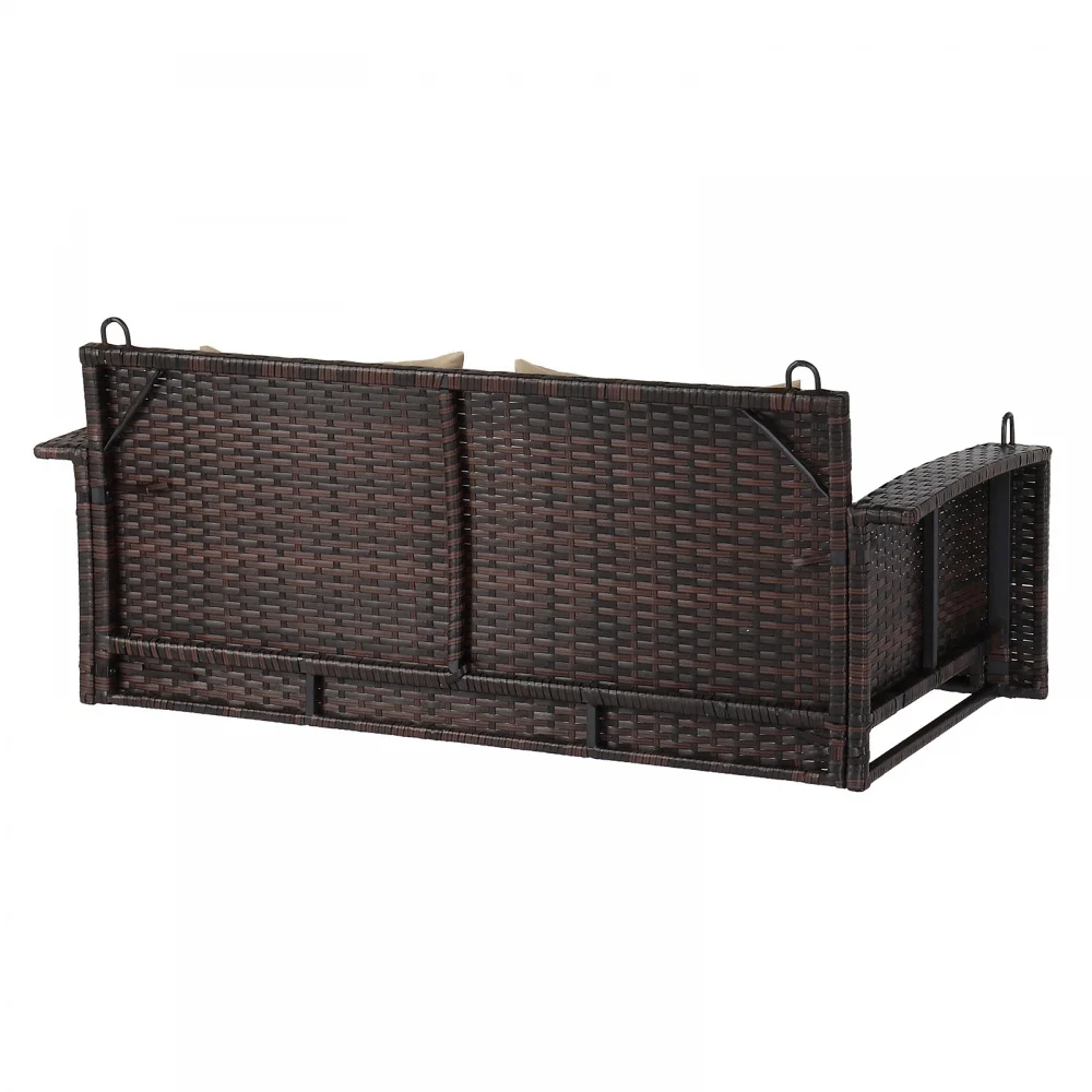 YAHAOLHGD Rattan Swing Chair 49in Brown Gradient Rattan(Swing frames not included）