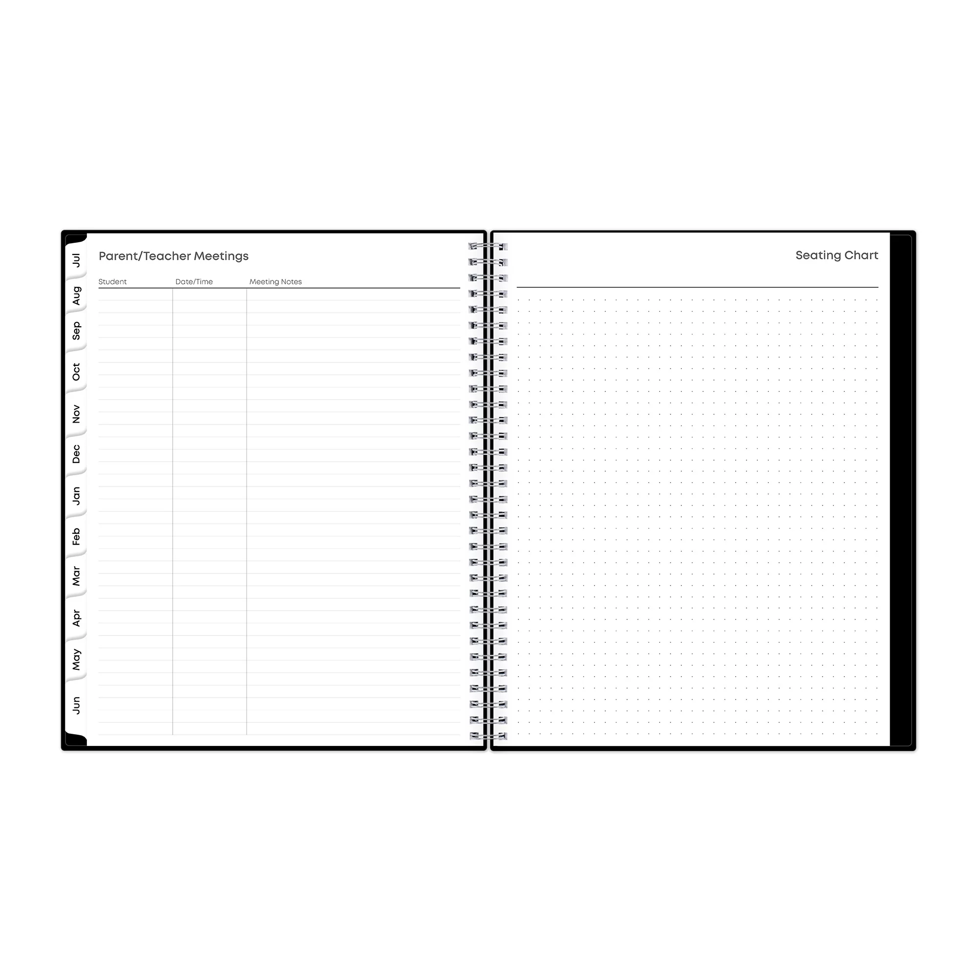 Blue Sky Teacher Academic Year Weekly/Monthly Lesson Planner 11 x 8.5 2023-2024