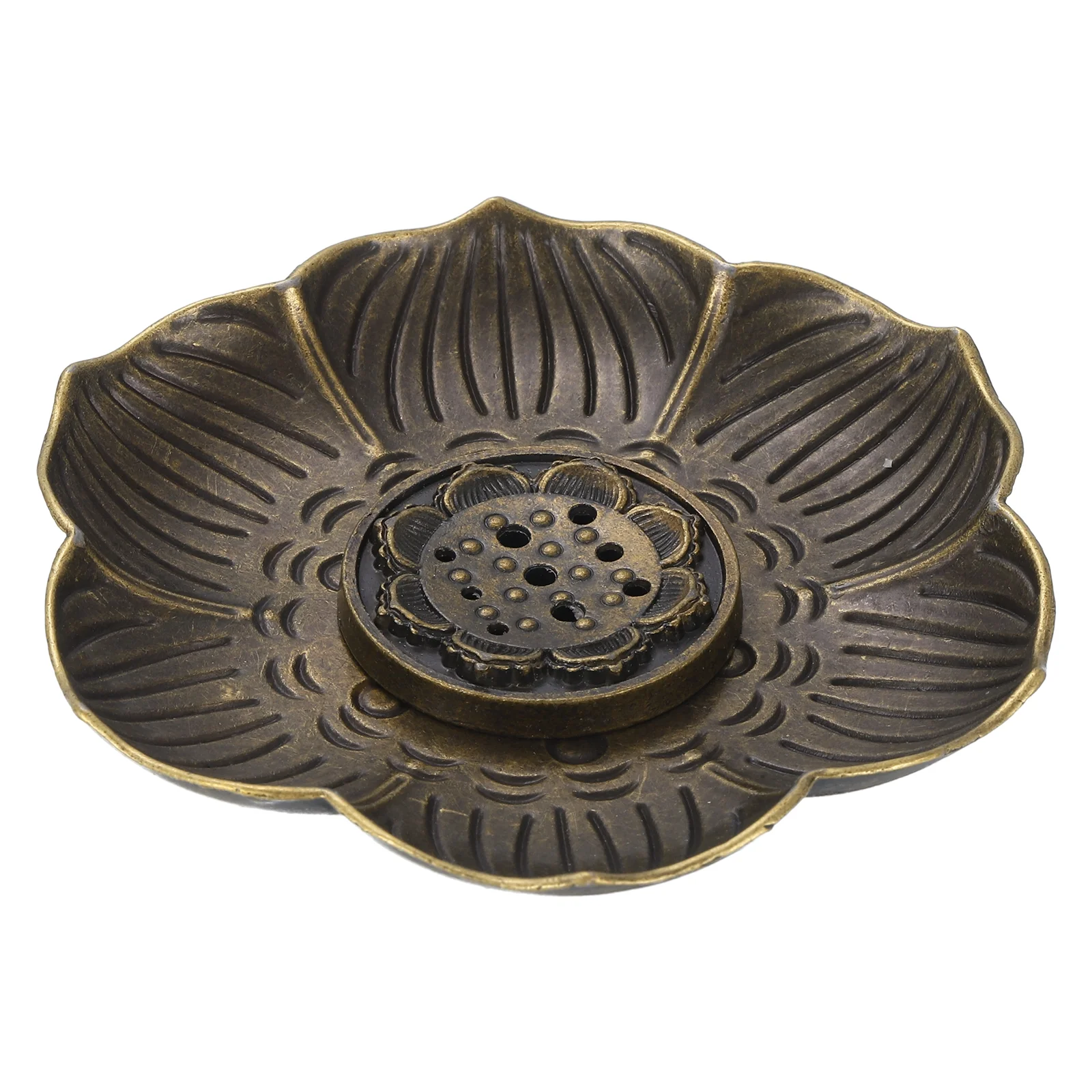 2pcs Flower Incense Holder Incense Burner Holder Gourd-Shape Ash Catchers Bronze