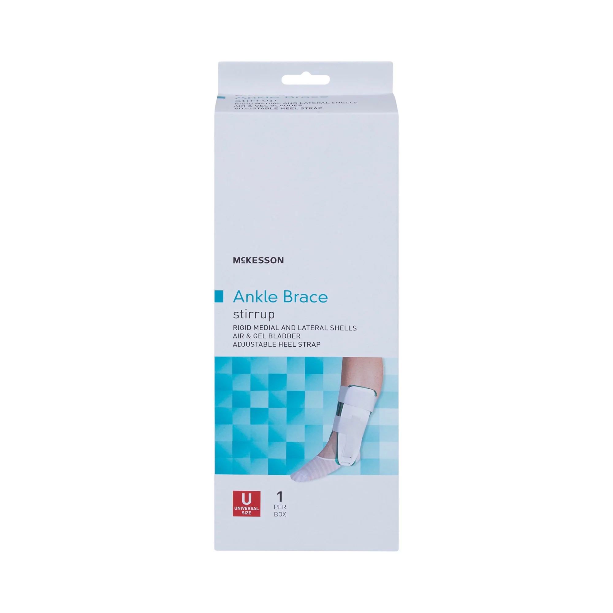 McKesson Ankle Brace, Stirrup Style with Air and Gel Bladders - One Size, 1 Ct